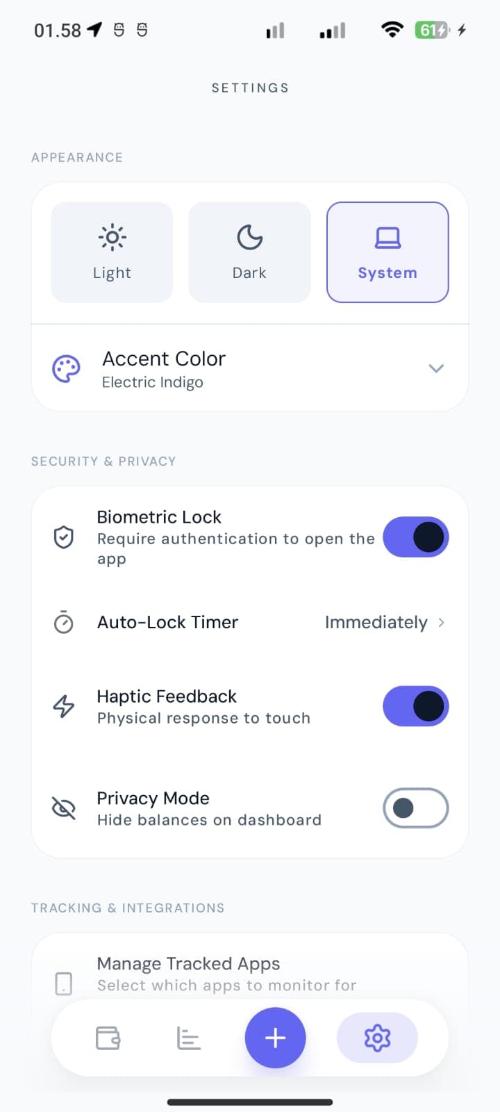 Tralance mobile settings & privacy